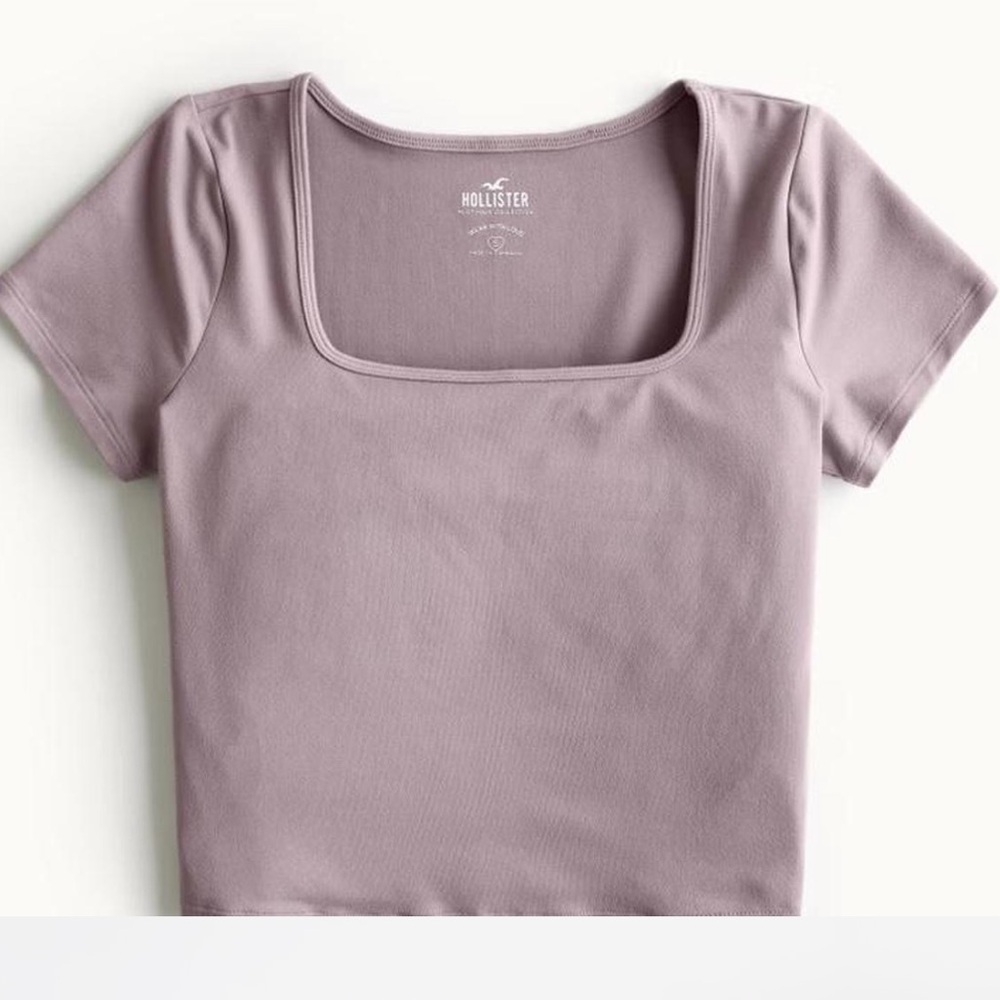 Hollister Purple Square-Neck Short Sleeve Tee